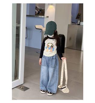30202647-شلوار جین بگ دو جیب پاکتی جلو