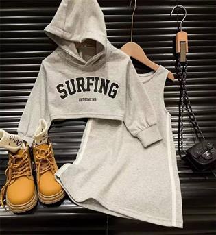 41202246-پیراهن دخترانه با هودی SURFING