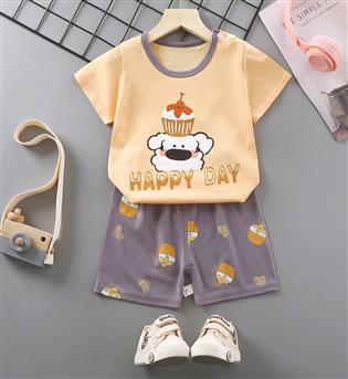 11202948-تیشرت با شلوارک طرح کیک happy day