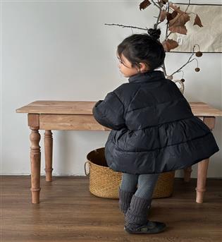 49203058-کاپشن پفی یقه ایستاده جلو دکمه