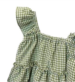 31203265-دو تیکه تاپ با شلوار بگ چهارخونه