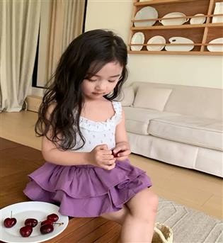 24203376-شلوارک دخترانه چیندار  دمپا کش 