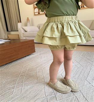 24203376-شلوارک دخترانه چیندار  دمپا کش 