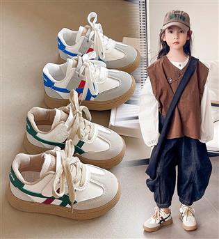 29300173-کتونی طرح بند چسبی بغل خط رنگی FASHION