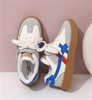 29300173-کتونی طرح بند چسبی بغل خط رنگی FASHION