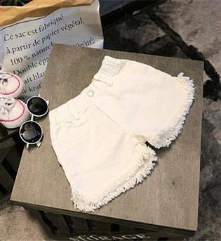 20202099-شلوارک جین پایین دمپا ریش
