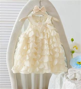 38202111-پیراهن دخترانه حلقه ای یقه چسبون پولکی