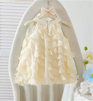 38202111-پیراهن دخترانه حلقه ای یقه چسبون پولکی