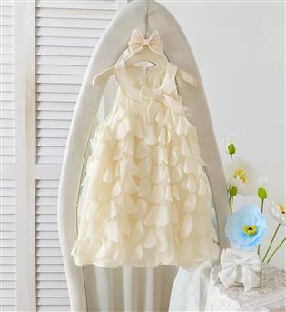 38202111-پیراهن دخترانه حلقه ای یقه چسبون پولکی