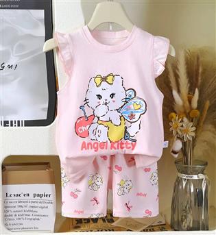 11203582-تیشرت و شلوارک منزلی طرح گربه بال دار angel kitty