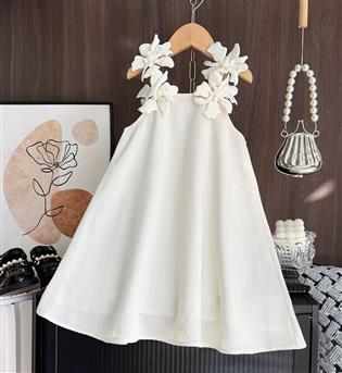 28203454-پیراهن دخترانه حلقه ای رو بند حلقه دو گل برجسته