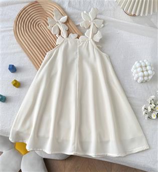 28203454-پیراهن دخترانه حلقه ای رو بند حلقه دو گل برجسته