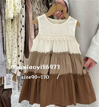 23203613-پیراهن دخترانه حلقه ای چین پله ای 