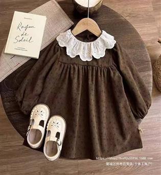 50203632-پیراهن دخترانه یقه دانتل 