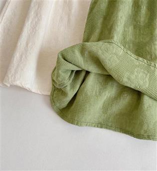 27202234-پیراهن دخترانه حلقه ای زیر یقه طرح گل