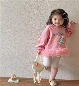 39202750-دو تیکه دورس پایین تور با لگ طرح خرگوش party dancer 