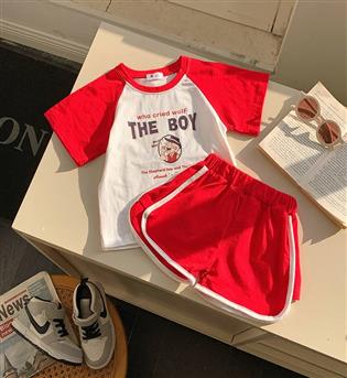 26202798-دو تیکه تیشرت با شلوارک طرح the boy 