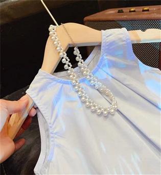 24202960-پیراهن دخترانه حلقه ای طرح پایین چین