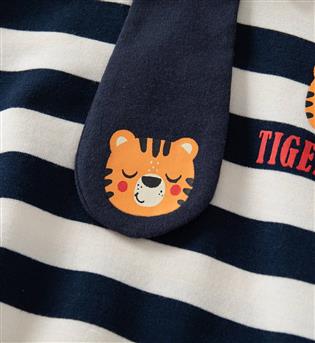 23300059-دورس یقه سفید طرح ببر TIGER LOVE