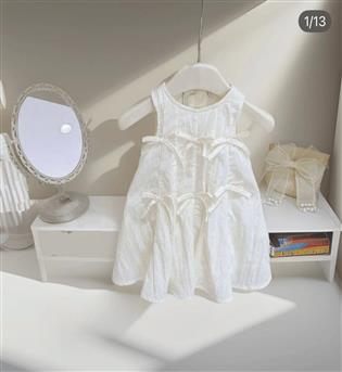 26202964-پیراهن دخترانه حلقه ای جلو پاپیون