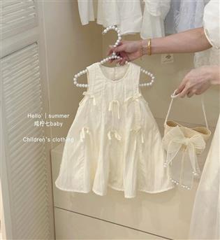 26202964-پیراهن دخترانه حلقه ای جلو پاپیون